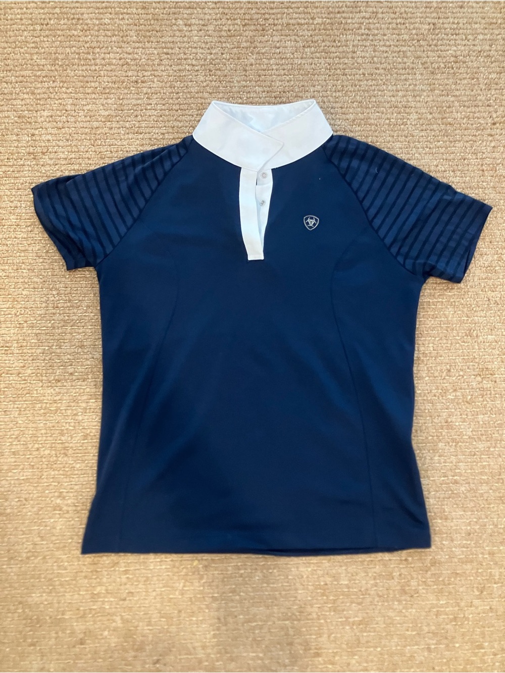Ariat Pro Series Girls Medium Navy Short Sleeve Show Shirt